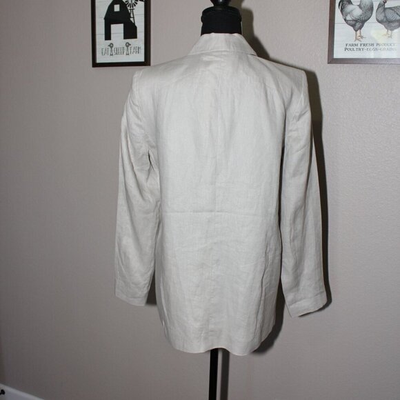 Catherine Malandrino Women's Open Front Shawl Collar Linen Blazer Size 8 NWT - Picture 2 of 9